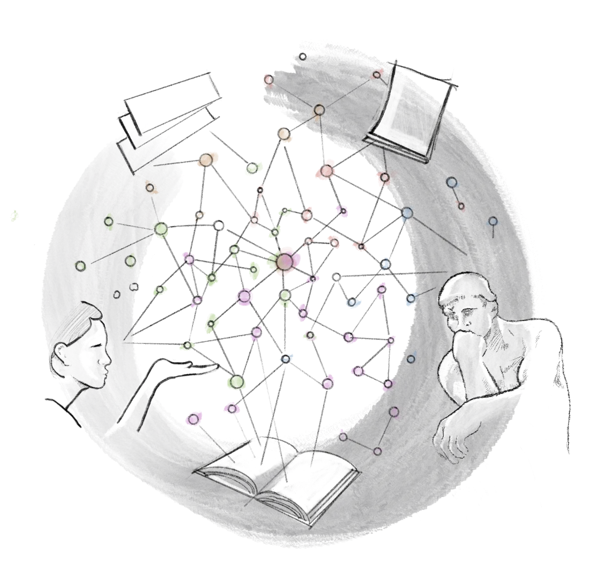 Creative work as an evolving collaborative graph of shared patterns
